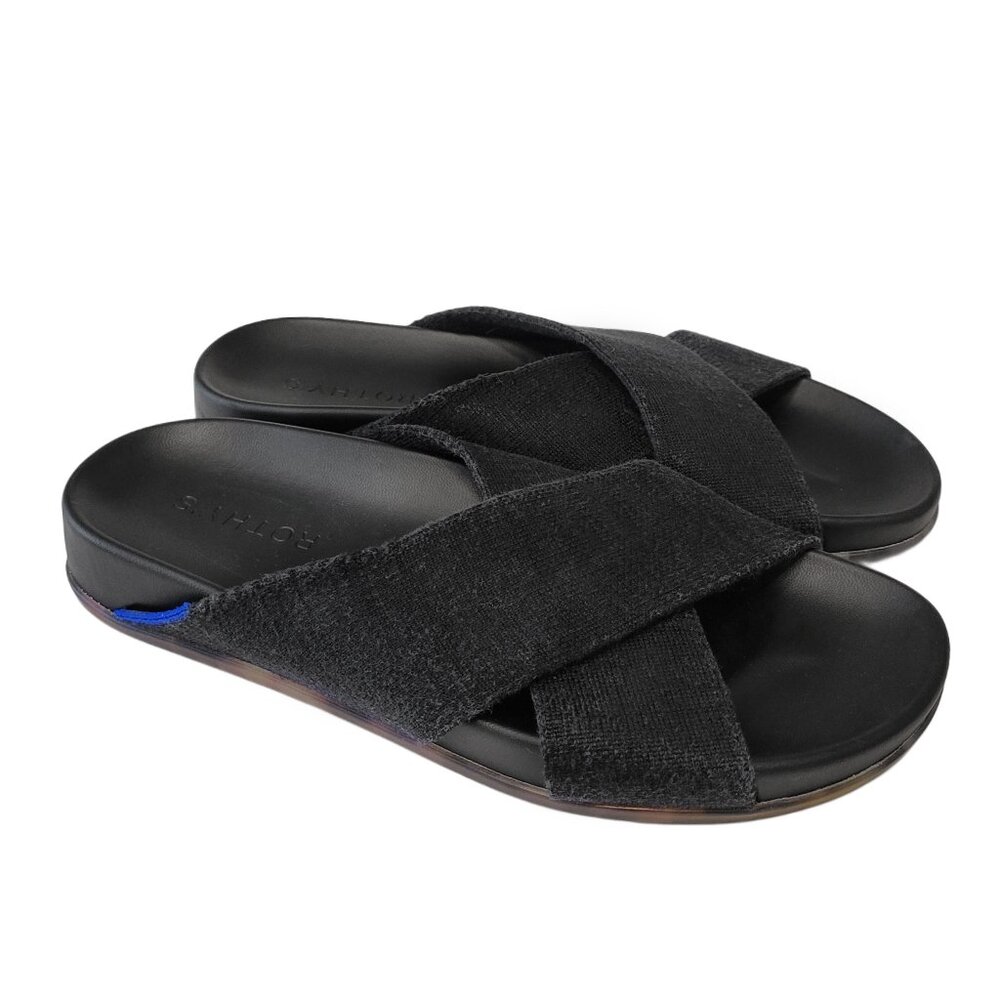 Rothy's Black Crisscross Slide Sandals